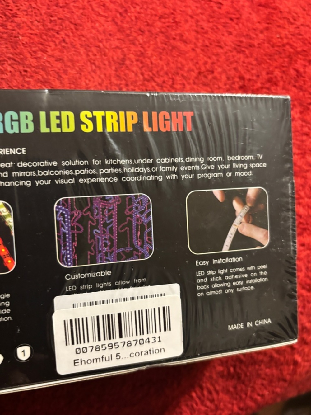 RGB LED Strip Light - Multicolor Party Ribbon (Black) - Picture 5 of 5